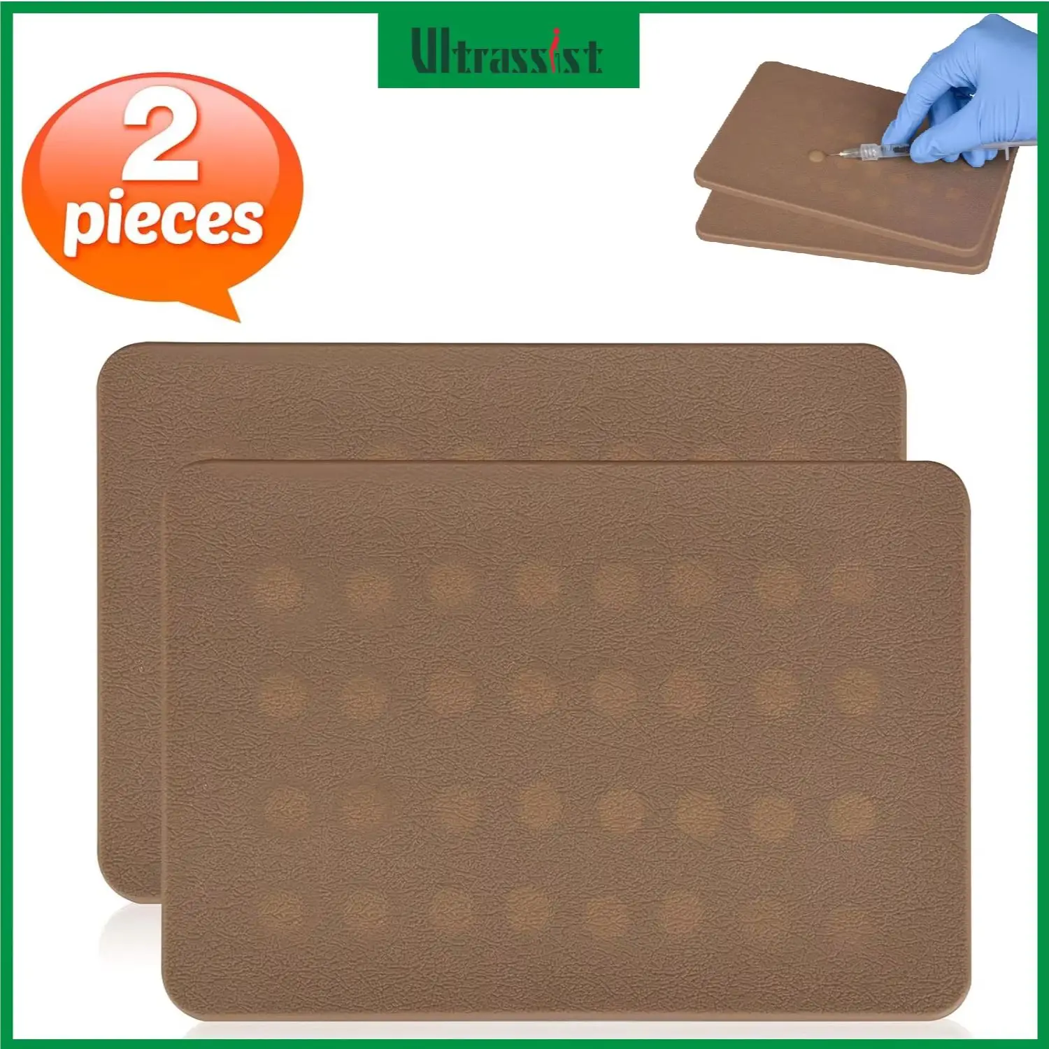 Ultrassist 2pcs Intradermal Injection Training Pads Dark Skin Visible Wheal Feedback Reusable for Medical Students Practice