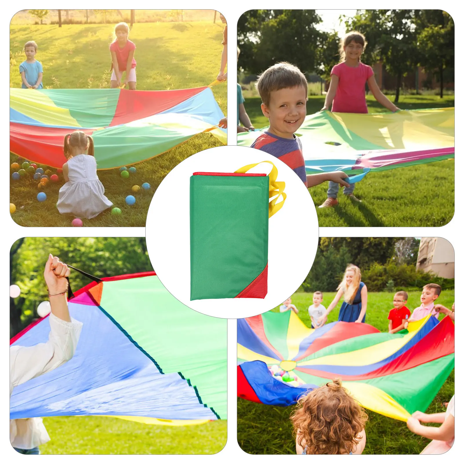 Kids Outdoor Learning Activities - Kids Rainbow Parachute for Toddlers Group