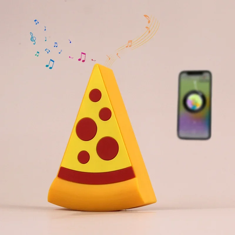 

Portable Personalized Creative Pizza Bluetooth Speaker HiFi Stereo Subwoofer Sound Box Desktop Decor Small Bluetooth Speaker