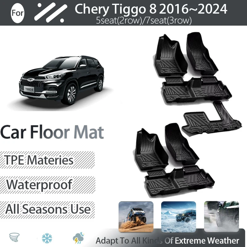 Car Floor Mats For Chery Tiggo 8 Kaiyi Tanggu 2016~2024 5seat 7seat Dirt-resistant Pad Foot Carpet Floor Covers Auto Accessories