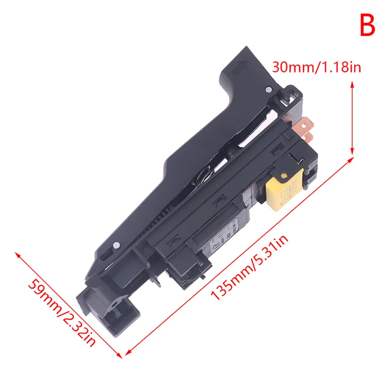 AC 250V 10A Angle Grinder Switch Replacement For Hitachi G10SF3 – Plastic & Metal, 46x22x14mm