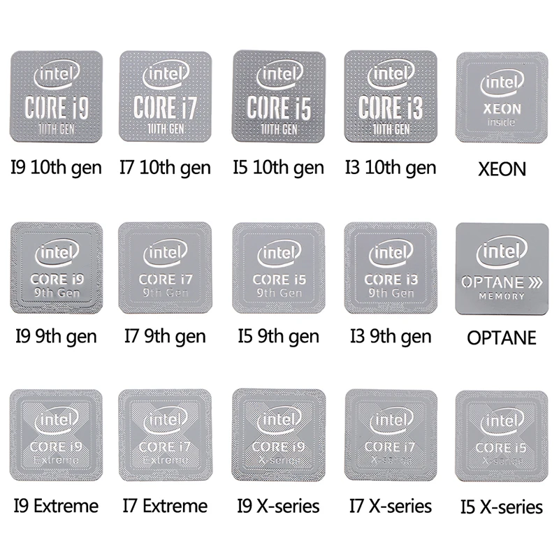10th Generation Intel Core I9 I7 I5 I3 CPU Metal Sticker Laptop Logo Sticker Home School Office Laptop Label Desktop Sticker
