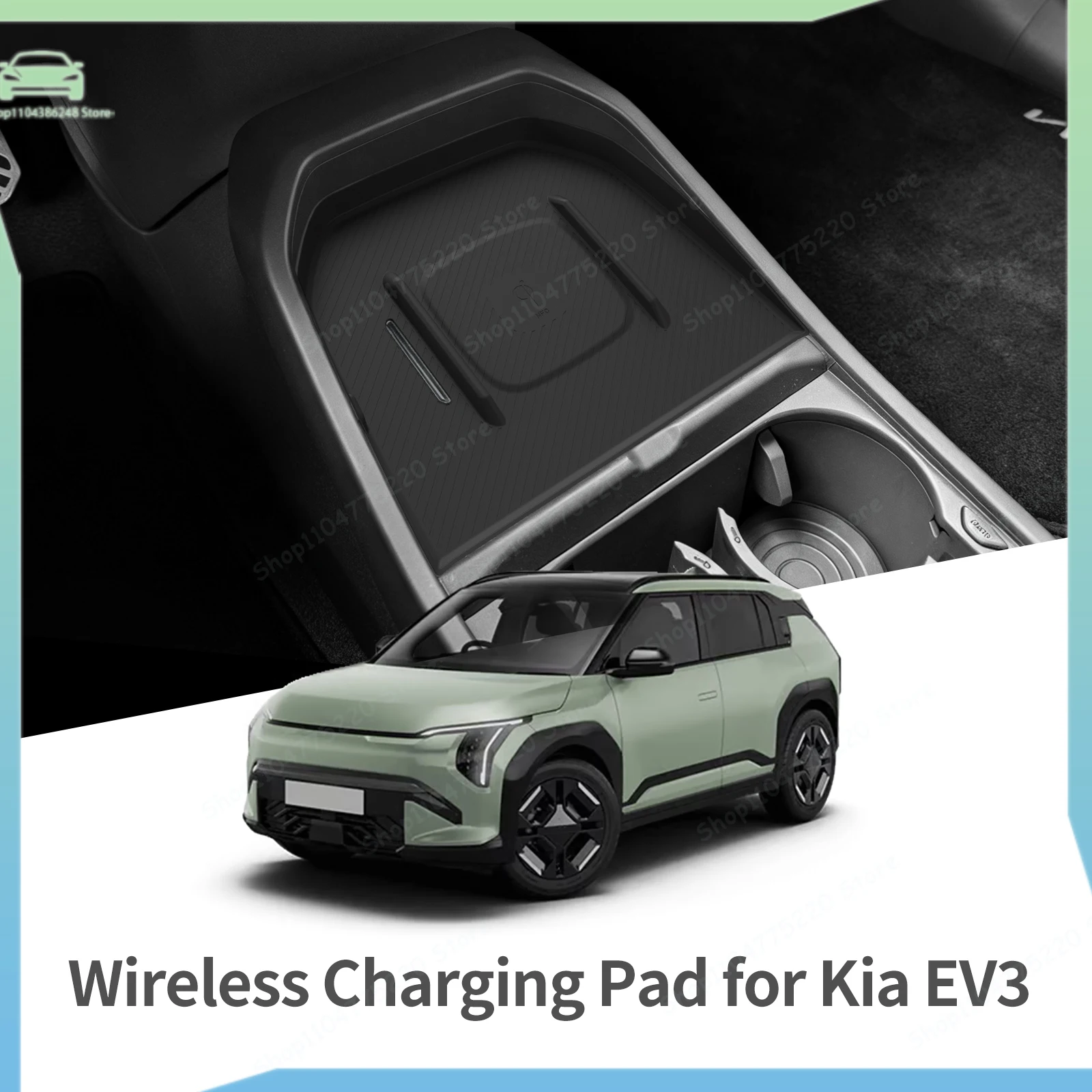 For Kia EV3 EV4 2024-2026 Car Anti Dirt Pad Mobile Wireless Charging Anti-Slip Mats Accessiories Silicone