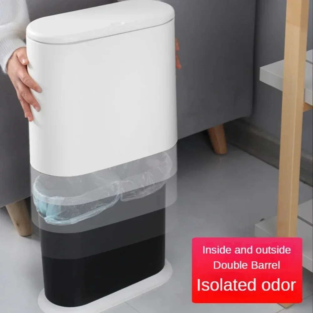 

Смеситель овальной формы в японском стиле с выдвижной крышкой, пластиковое ведро с прорезью для ванной комнаты для классифицированного хранения