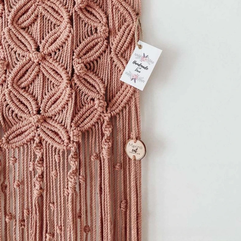 Boho Floral Macrame Wall Hanging Driftwood Top Tassel Tapestry Hand Woven Room Wall Decor