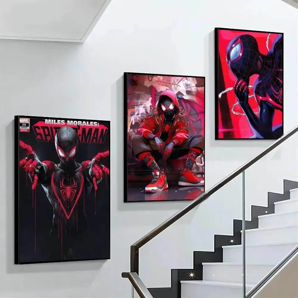 Spider-Man Miles Morales Spiderman Poster Canvas Painting Print Home Living Room Bedroom Entrance Bar Cafe Art Painting Decor