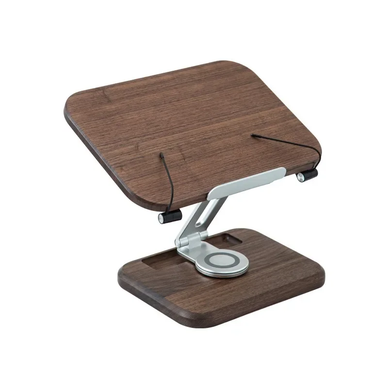 Black walnut reading stand can be lifted and rotated Children's log reading iPad stand can be lifted and rotated