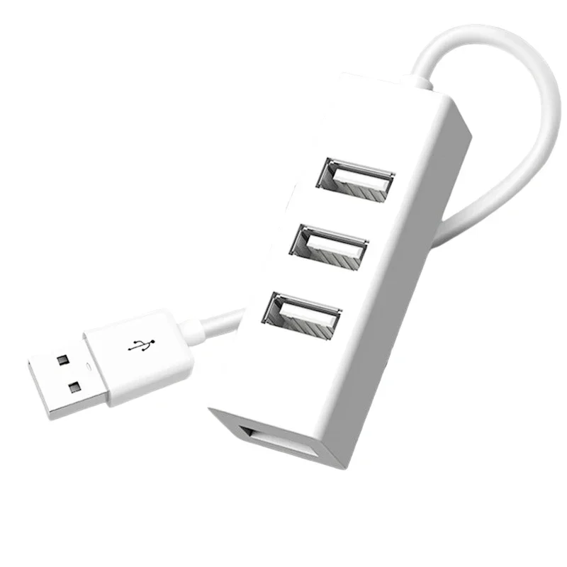 Adaptateur USB 2.0 HUB 4 ports pour ordinateur portable, accessoires ABS, répartiteur USB2.0