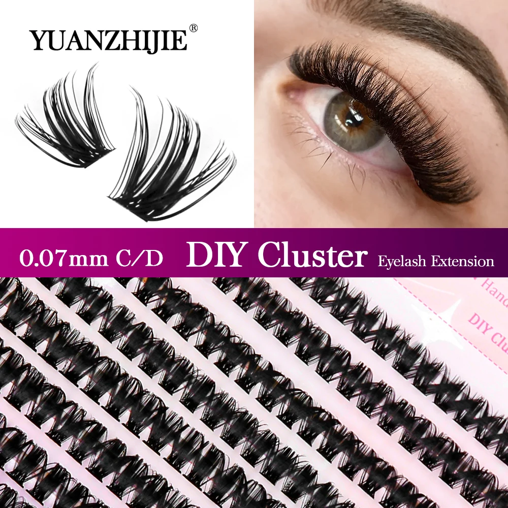 

YUANZHIJIE DIY Clusters Eyelash Extension Dovetail Segmented Individual Lashes Mix Length 144 Volume Natural Eyelashes Makeup