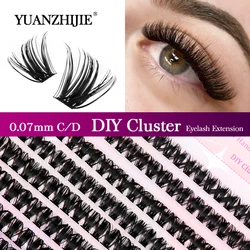 YUANZHIJIE DIY Clusters Eyelash Extension Dovetail Segmented Individual Lashes Mix Length 144 Volume Natural Eyelashes Makeup