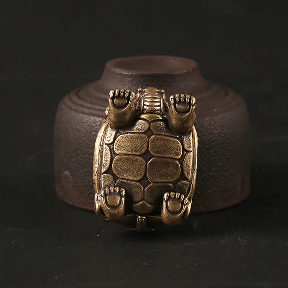 Dragon Turtle Craft Premium Copper Hollow Small Office Desktop Decoration Home Ornament Prosperity Good Luck Collection Statue