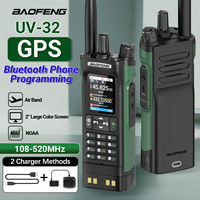 2X Baofeng UV-32 Multi Band Walkie Talkie GPS Phone APP Bluetooth Wireless Programming 10W Air Band Long Range Type-C Ham Radio