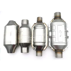 Universal Car Catalytic Converter 400 Cells High Flow Muffler Exhaust Systems Muffler Length Stainless Steel Engine Accessorie