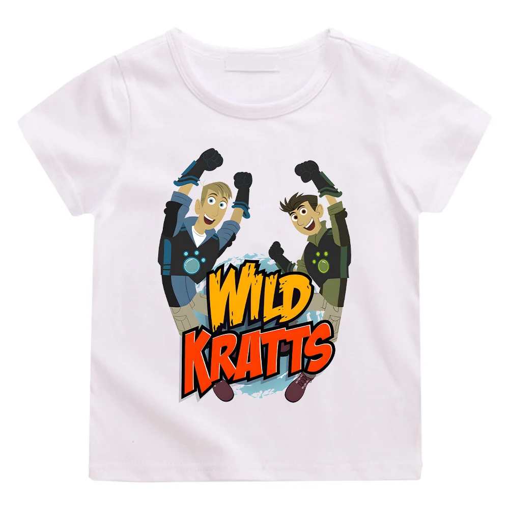 Wild Kratts Cartoon T-shirt Anime Print New Cotton Tshirt Children Fun Top Adventure Cartoon Tees Cool Boys Short Sleeve Clothes