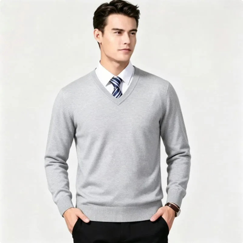 v-neck gray