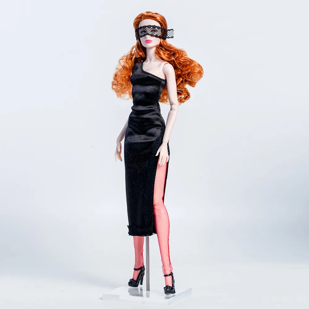 

High Quality Fashion Supermodel Clothes European DIY Party Dresses Elegant Black Dress For 30cm /for 1/6 BJD Dolls