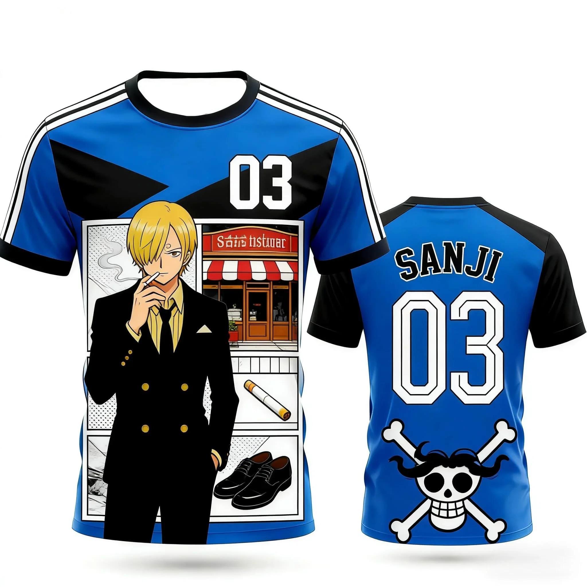 Kinder One Piece T-Shirt Ace Fire Print Sommer Lässige Jungenkleidung Mädchen Kurzarm Herren Jersey Outdoor Tops