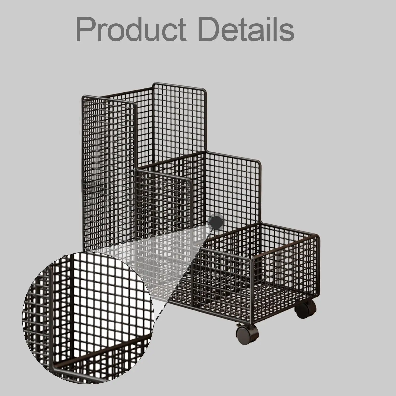 Image 6: Chariot de rangement utilitaire pour blocs de yoga, rouleaux en mousse, haltères, bandes de résistance – Construction en fer, solution de rangement mobile