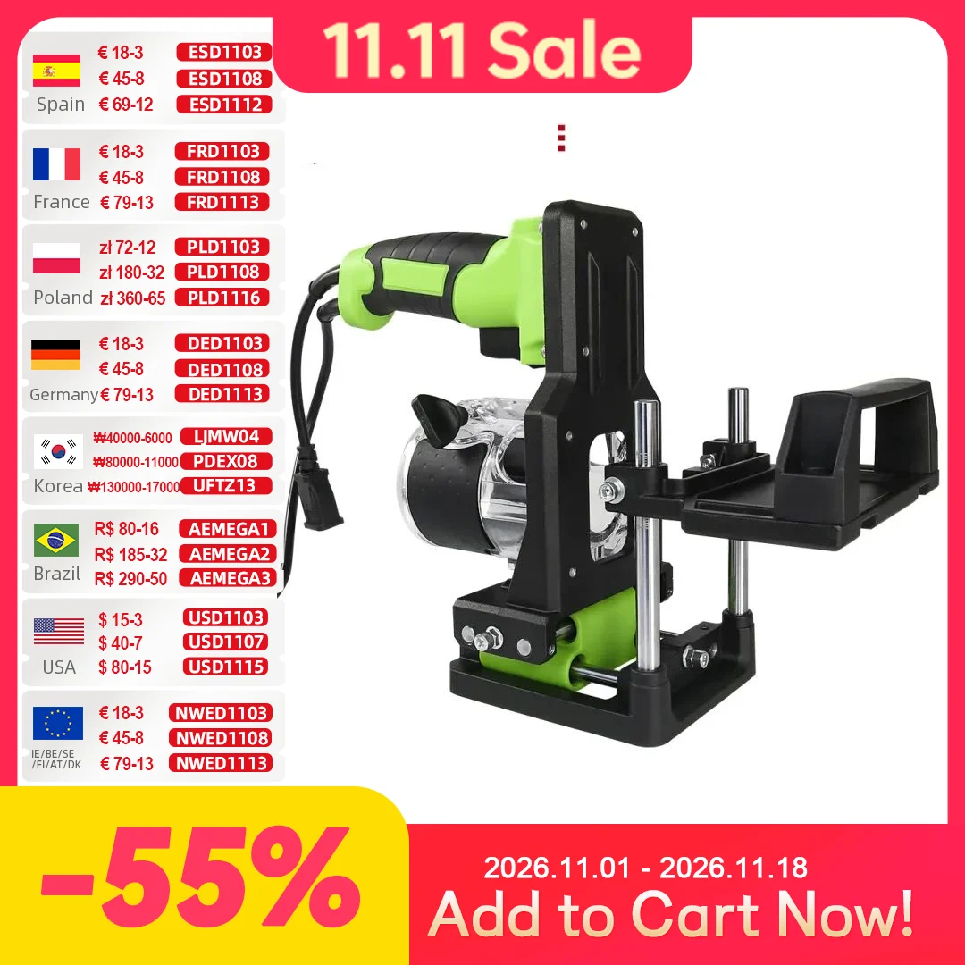 Allsome Mortise Jig Woodworking Slotting Locator Compact Router Attachment Router Edge Guide Trimming Machine