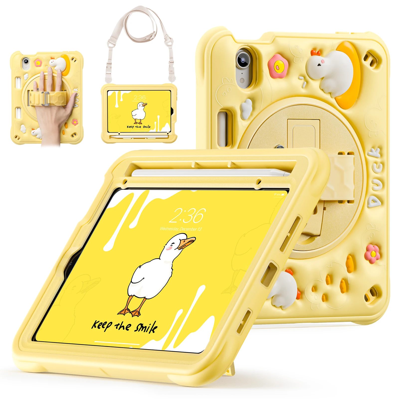 

Rotating Stand Case Universal For iPad Mini A17 Pro 2024 Mini 6 2021 8.3" A2993 A2995 A2996 A2567 A2568 A2569 Kids Cartoon Cover