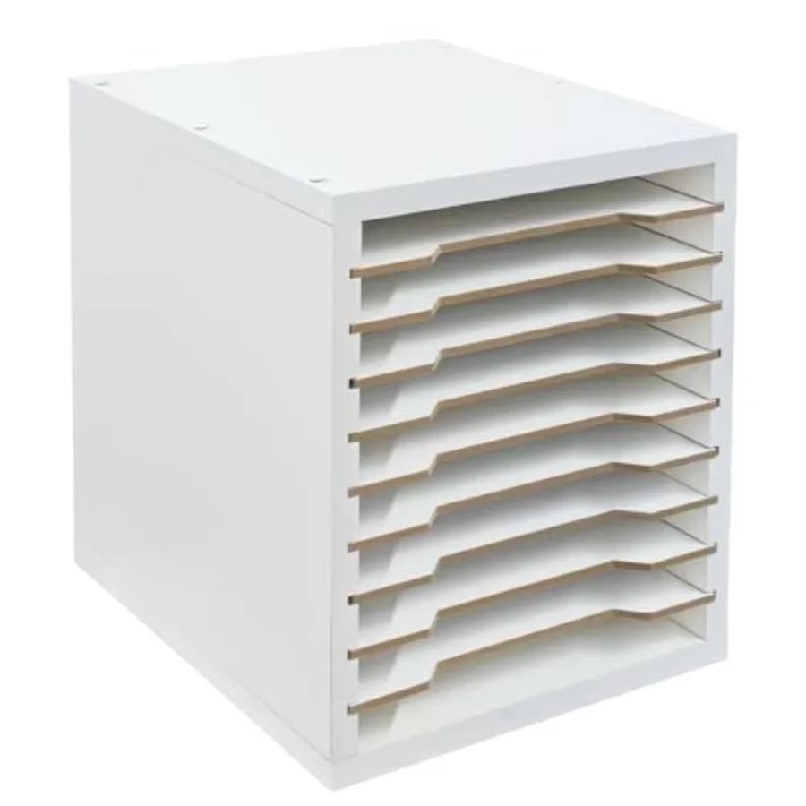 

9"x12" Construction Paper Organizer, 10-Tier Adjustable Scrapbook Paper Storage Organizer for A4/8.5"'x11 Wood Desktop Papersor