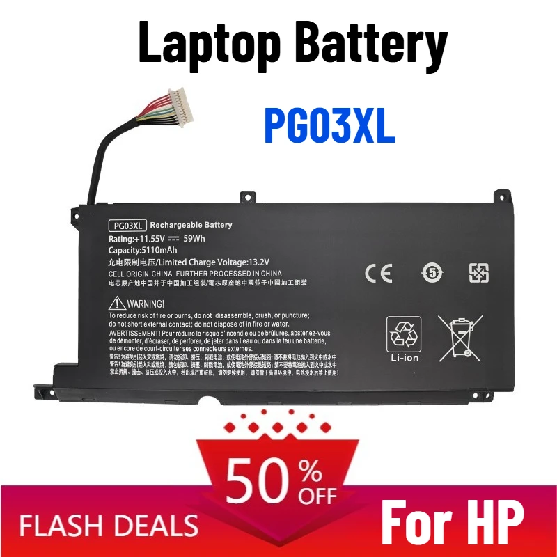 

Laptop Battery for HP Pavilion Gaming 5/6 Max TPN-C141 Q229 Q241 Q284 PG03XL
