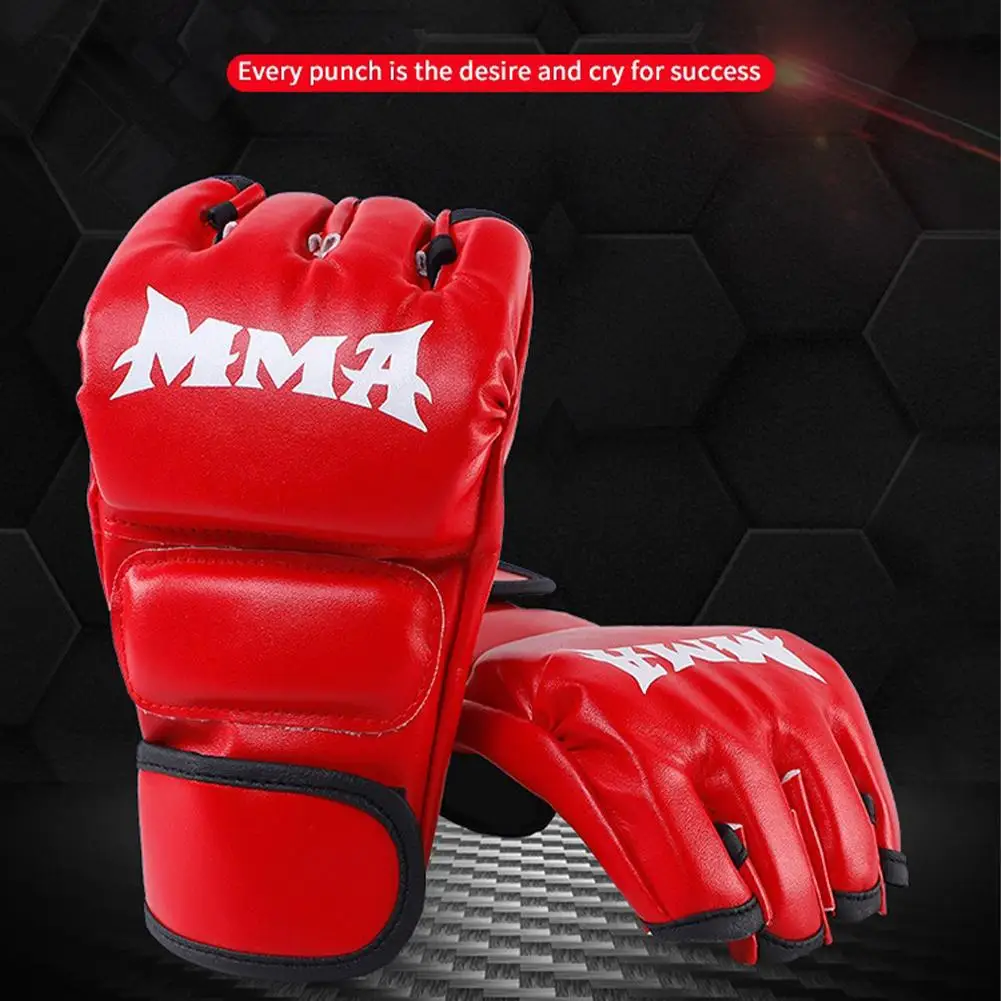 MMA Halbfinger-Boxhandschuhe Kampfsport-Trainings-Sparring-Sanda-Schutzausrüstung Sportausrüstung Erwachsenen-Handschuhe – Detail 16