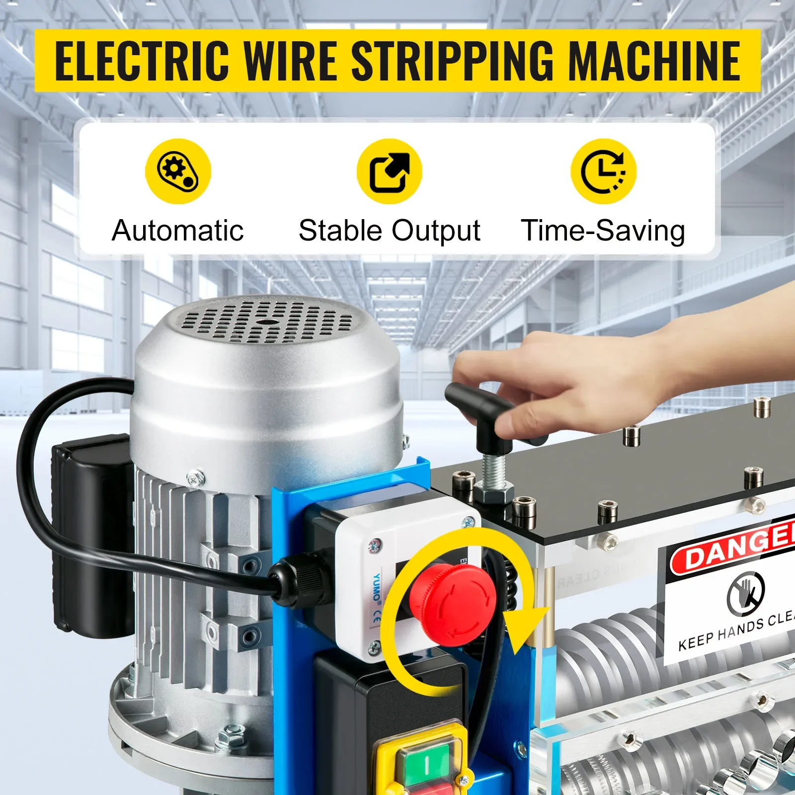 Industrial  Cable Wire Stripping Machine 1.5-38mm 11  Acrylic Aluminum Body With Replaceable Blades For Scrap