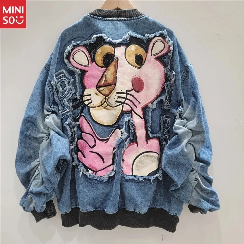

Disney Big Version Denim Jacket Women's 2025 New Hip-hop Top Fashion Foreign Style Age-reducing Retro Cartoon Jacket Trend