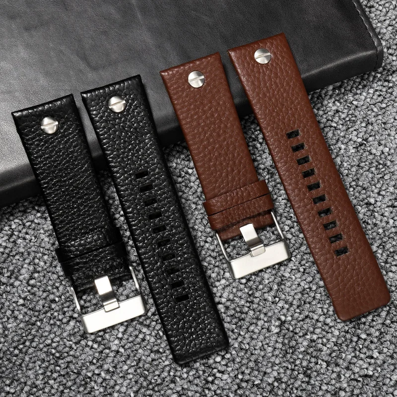 For Diesel DZ7257 DZ4323 DZ7348 DZ7313 DZ7312 DZ7350 Genuine leather watch strap men large dial riveted cowhide watchband