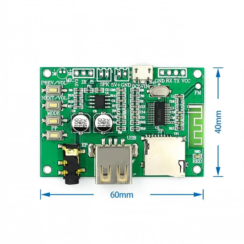 Bluetooth Lossless Audio Power Amplifier Board Módulo, Dual Mode 5.0, Cartão Tf, U Disk, Ble, Spp, Porta Serial, Trans transparente, Bt201