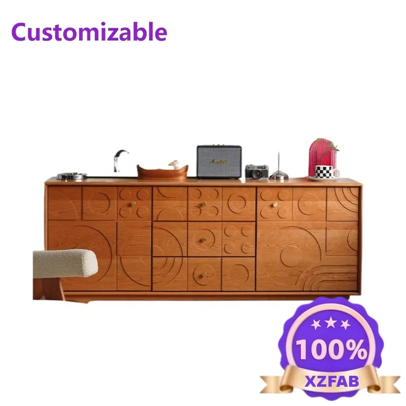Factory Direct 2026 Retro solid wood cherry wood bucket cabinet, bedroom storage side cabinet
