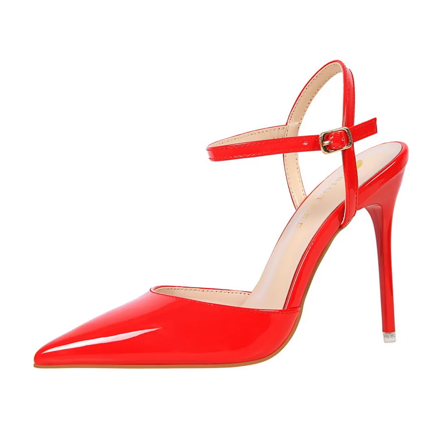 European and American Style Simple Thin Heel Super High Heel Shallow Mouth Pointed Head Sexy Nightclub with Women's Sandals