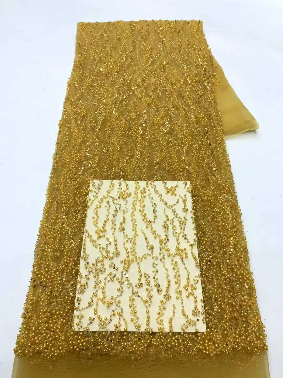   قماش دانتيل فرنسي 2025 تول عالي الجودة خرز لؤلؤ دانتيل 5 ياردات دانتيل شبكي ترتر أفريقي فاخر للنساء فساتين سهرة