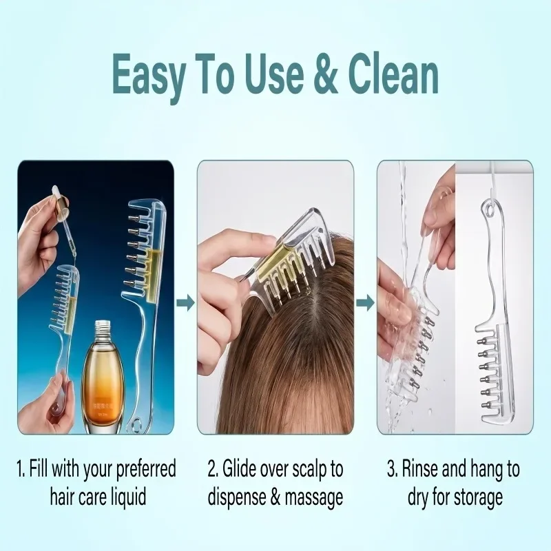 Mini Hair Scalp Applicator Bottle Liquid Comb Scalp Massage Roller Ball Brush Hair Oil Liquid Guiding Combs Massager Hair Growth view 6