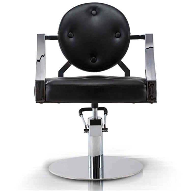 Modern Stainless Steel Salon Chair 360 Degree Rotating Adjustable Barber Chair, Hydraulic Barber Chair for Barber Shop Studios