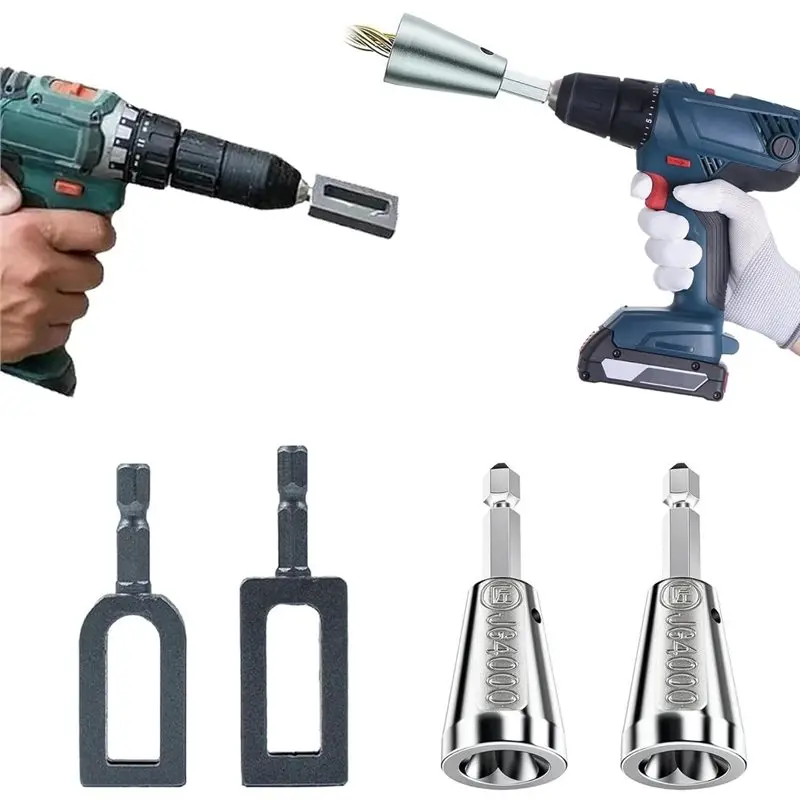 [NEWA64Z!】 Wire Twister For Drill 4PCS Steel, Cone Stripper & U-Hook