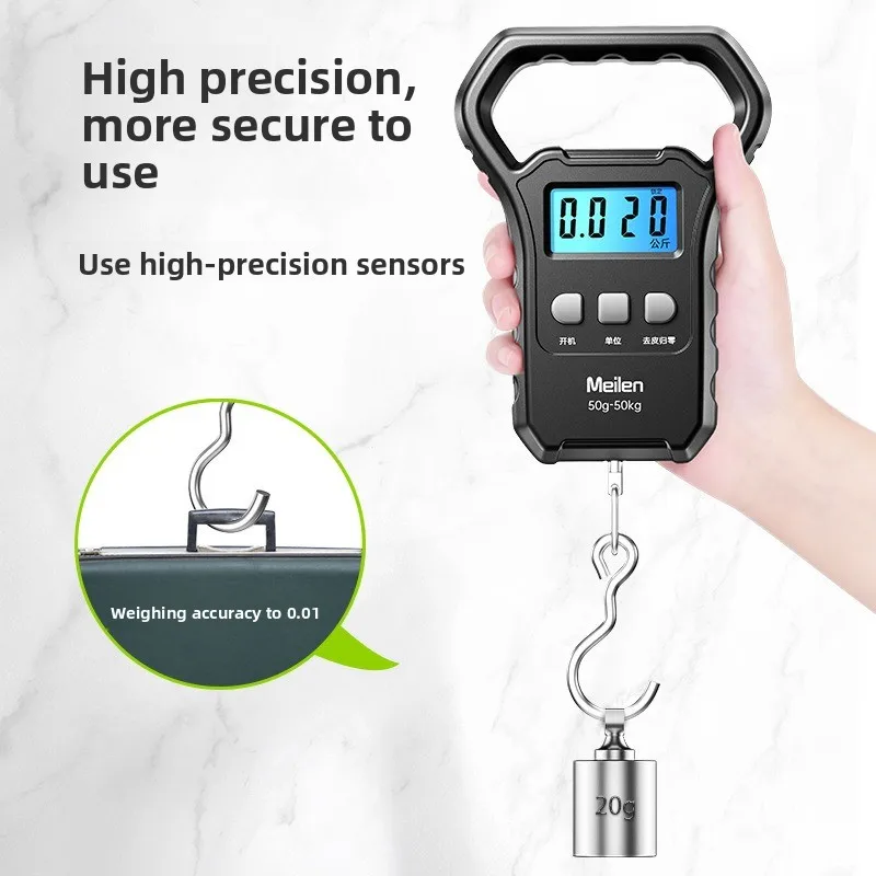 2026 New 50kg Portable Handheld Electronic Hanging Scale High Precision Hook Scale for Express Commercial Weighing