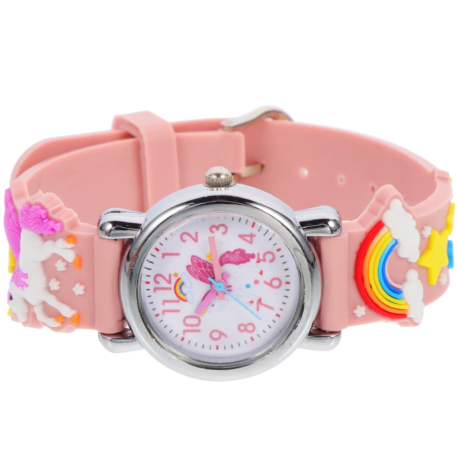 Montre de dessin animé en gel de pton pour enfants, montre portable créative pour enfants, cadeau de poignet fuchsia pour garçon