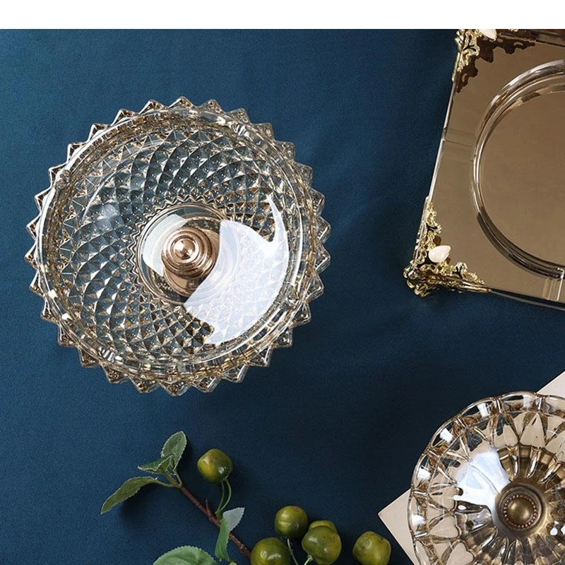 Golden Crystal Ashtray Smoking Accessories for Weed Transparent Glass Ash Tray Household Ashtrays Gifts Boyfriend