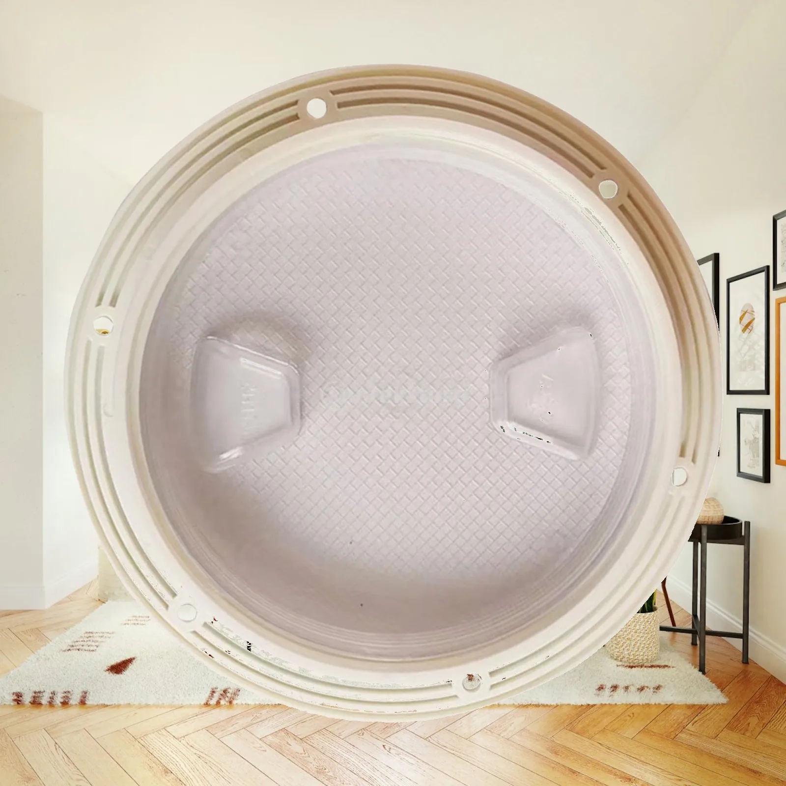 Circular Boat Deck Plate Cover Clear View Non Slip Surface Hatch for Marine Access RV Fishing Boat