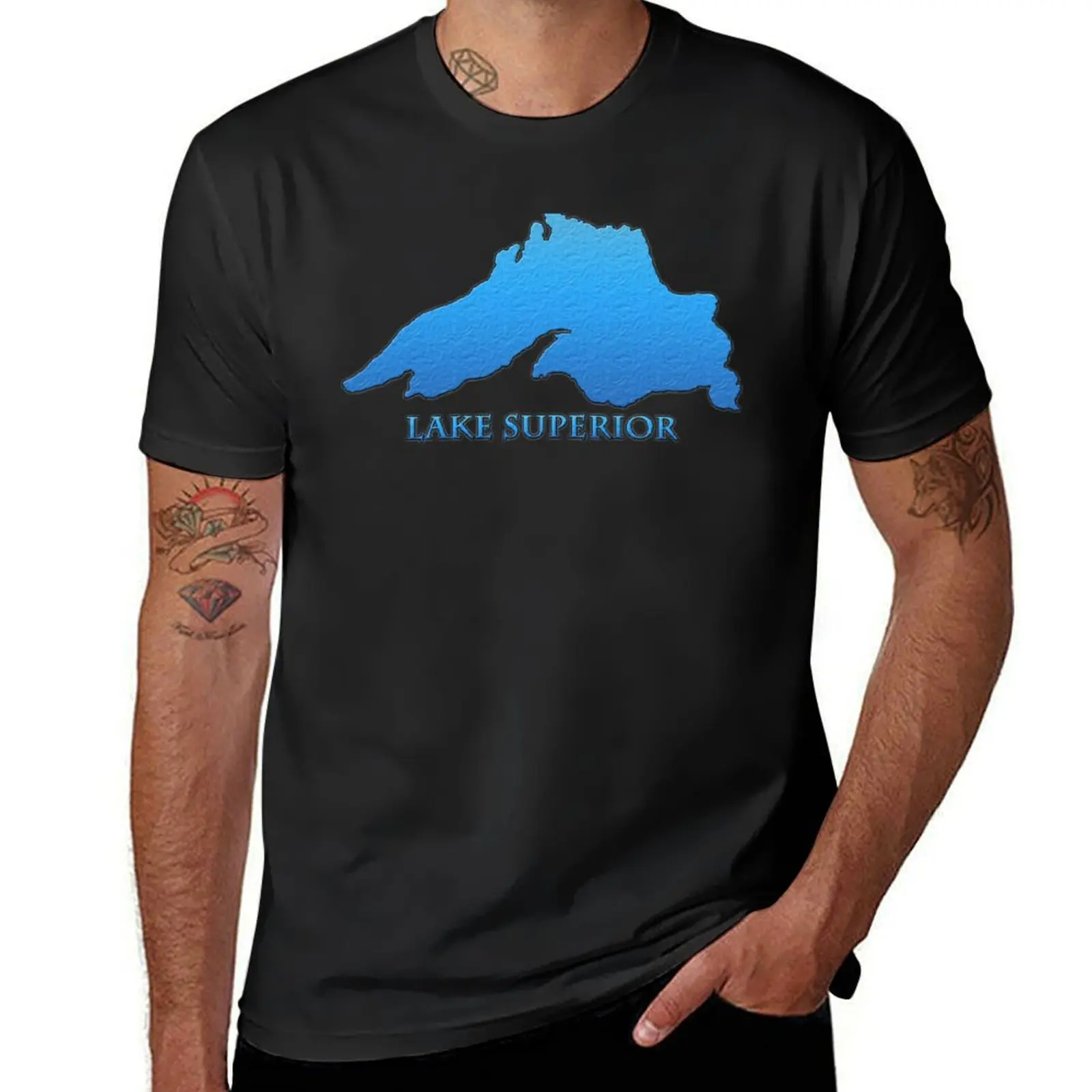 

Lake Superior Great Lakes Outline T-Shirt oversizeds new edition mens clothes