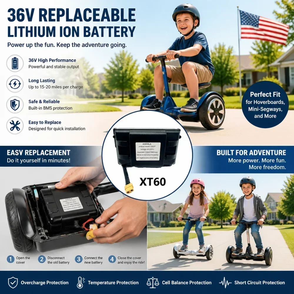 2026 NEW 36V 13800mAh 13.8Ah 10s2p Li Ion Battery for Hoverboard Self Balancing Scooter Unicycle