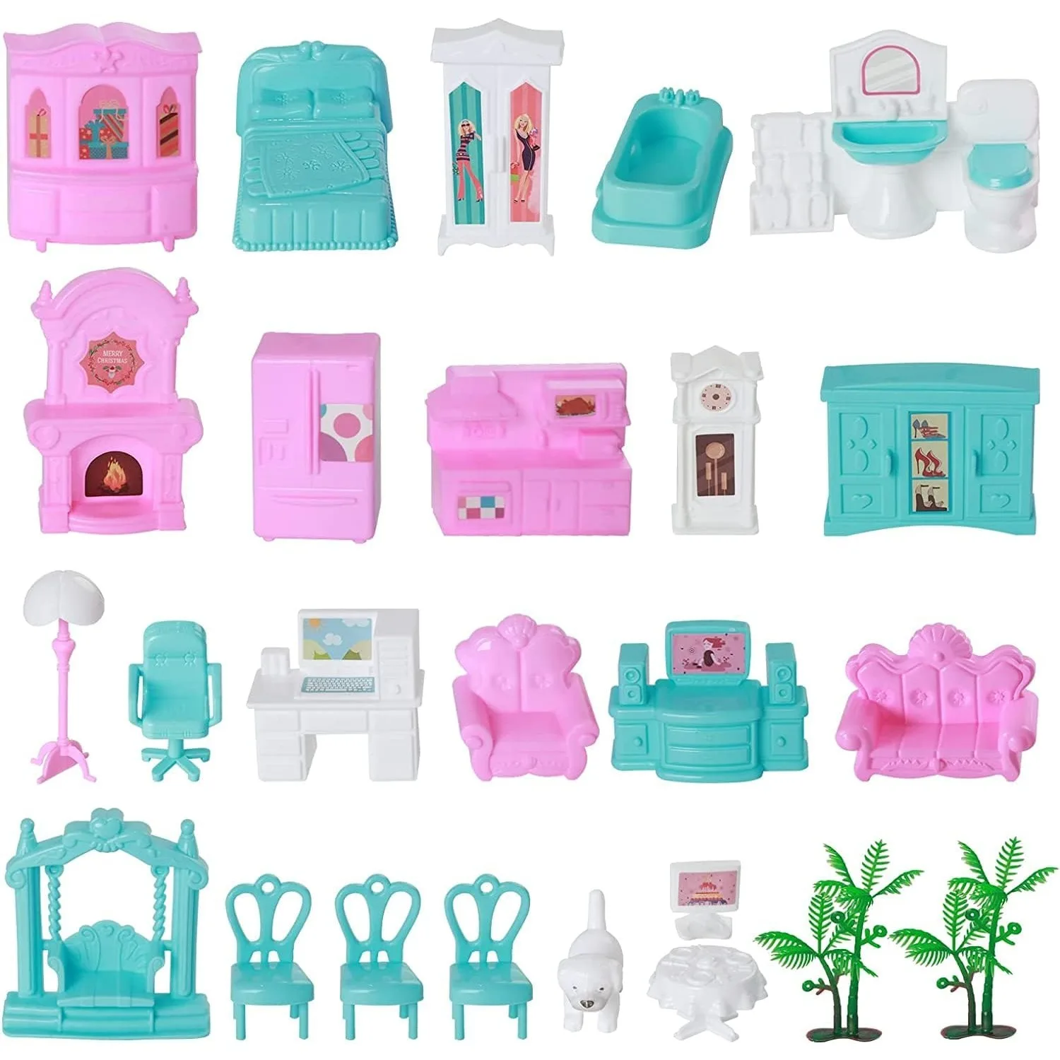 بيت الدمية للفتيات مع غرف أضواء دمى الشكل الجراء اكسسوارات الأثاث الأميرة طفل دمية مسرح هدية #6