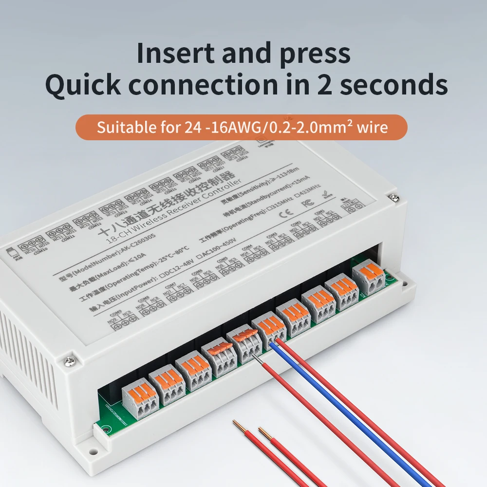 433mhz DC 12V  24V   18CH  RF Wireless Remote Control switch   1000 m  Agriculture security industry control 10A relay