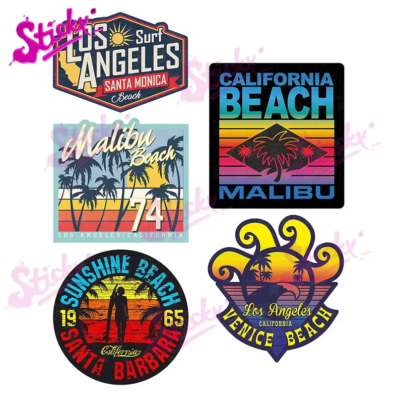 

Beach Surfboard camping Vinyl Car Stickers - Waterproof Decals for Cars, Trucks, SUVs