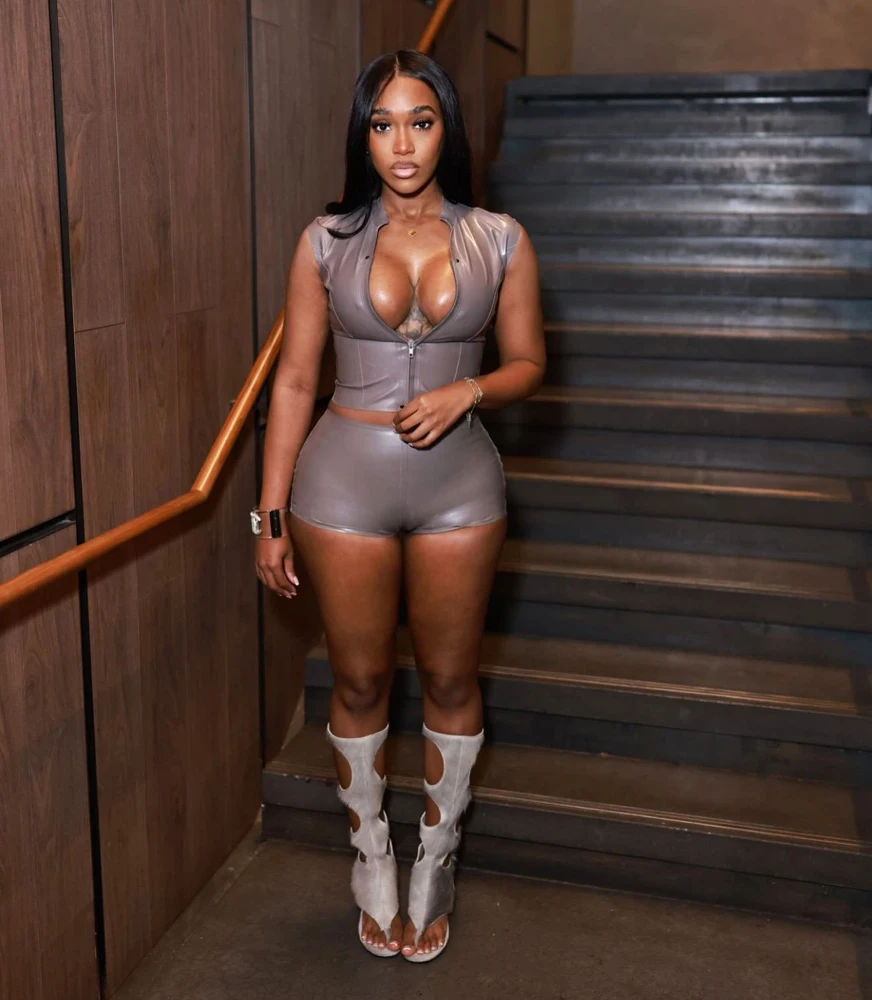 Sexy Women Streetwear PU Leather Zipper Crop Top and Bodycon Shorts Two 2 Piece Sets Fashion Street Club Party Suit Outfits