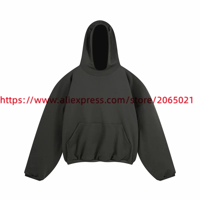 Double Layered Kanye West Hoodie Men Women Season 6 Hoodie Thick Hooded Ye Collar Tag Pocket Pullovers