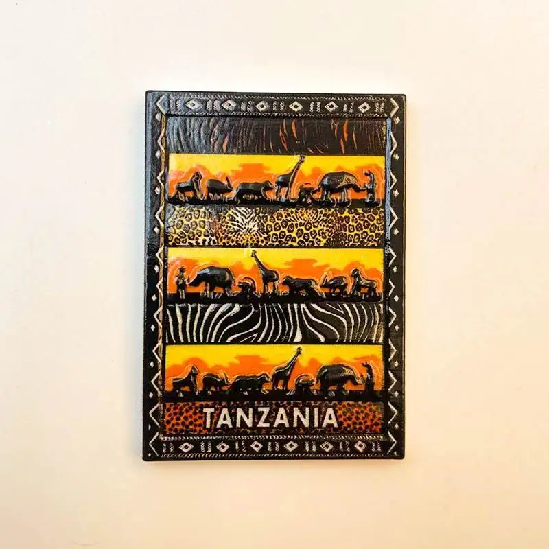 

Africa Tanzania Refrigerator Magnet Travel Souvenir Personalized Creative Grassland Decoration Resin Magnetic Piece