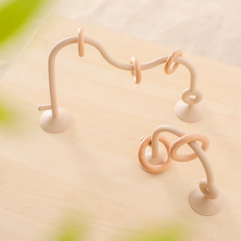 Baby Spielzeug Silikon Lernspielzeug Säugling Montessori Spielzeug Zahnen Track Labyrinth Holz Achterbahn Perle Baby Zubehör Beißring – Detail 13